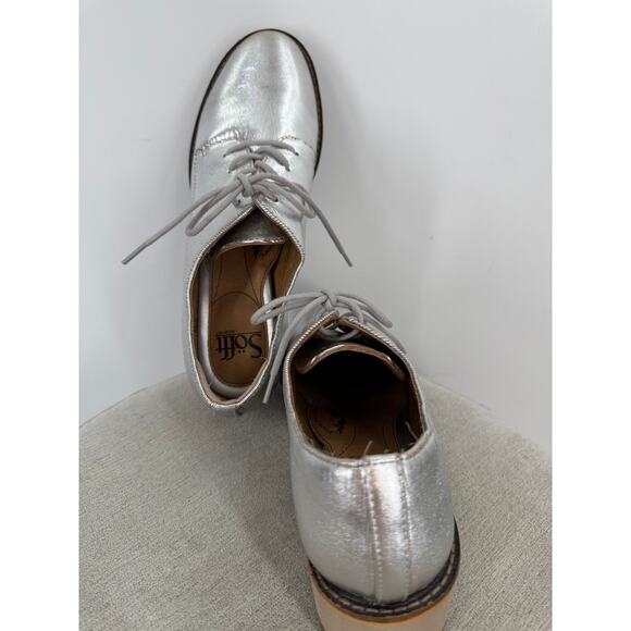 Sofft Salerno Silver Platform Loafer Lace Up Oxford NWOB 8 - Picture 5 of 12